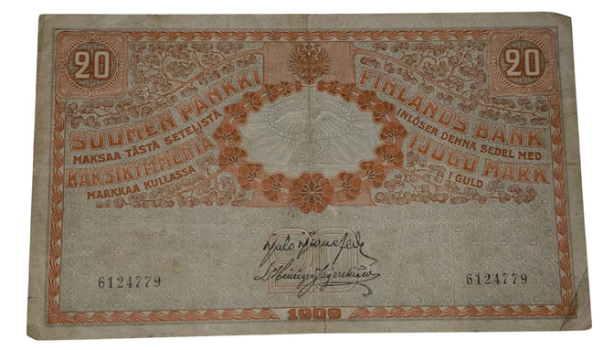 20 Markkaa 1909 6124779 kl 3
