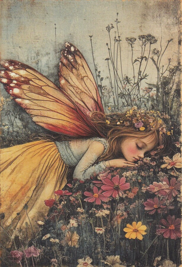 Keijutyttö ja kukat