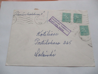 1964 Tampere postimerkit irtautuneet kuorella
