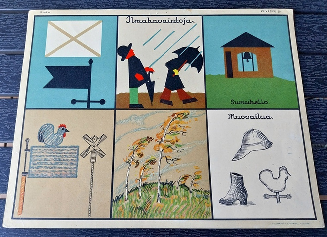 Opetustaulu Tilgmann n. 41,2 x 32,5 cm Ilmahavaintoja