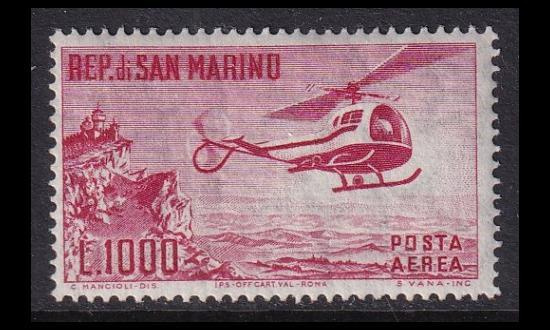 San Marino 696 ** Lentoposti helikopteri (1961)