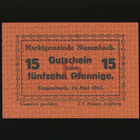 Saksa Notgeld 15 Pfennig, Stammbach 15.5.1917 - pikkukuva 1