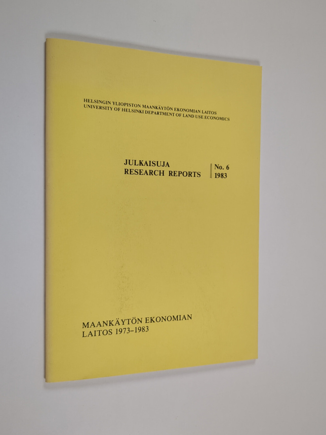 Maankäytön ekonomian laitos 1973-1983 N:o 6/1983