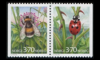 Norja 1235-6p ** Hyönteisiä vihkopari (1997)