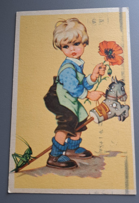 lapsikortti, keppihevonen, kulkenut 1945