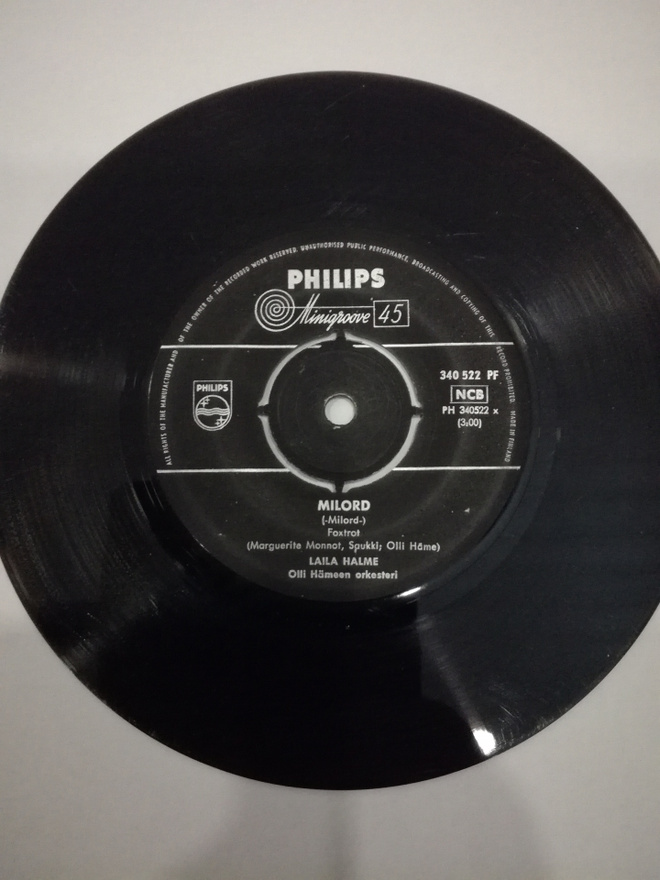 LAILA HALME Laila/Milord single vuodelta 1960