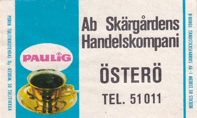 Österö . Ab Skärgårdens Handelskompani , Paulig b522