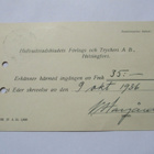 1936 Liljendal lunastuskortti - pikkukuva 2