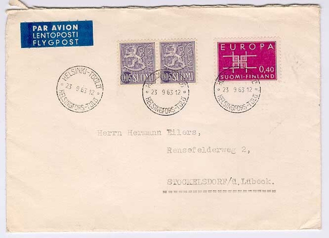 1963 Eurooppa ym lentokirje Saksaan