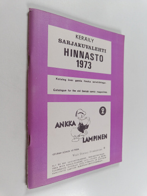 Keräily: Sarjakuvalehtihinnasto 1973