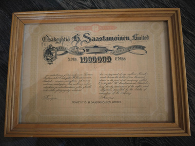 Osakeyhtiö H. Saastamoisen osakekirja