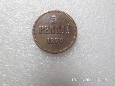 5 penniä 1870 hienokuntoinen toimitus pillerissä.