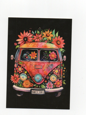 °°VOLKSWAGEN KLEINBUS...Kukkasilla!°° -KORTTI / (Kulkematon)