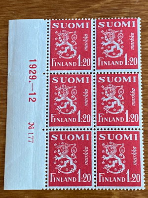 LEIJONA MALLI 1930 1,20MK NUMERO KUUSILO**