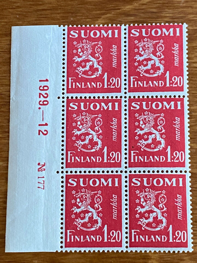 LEIJONA MALLI 1930 1,20MK NUMERO KUUSILO**