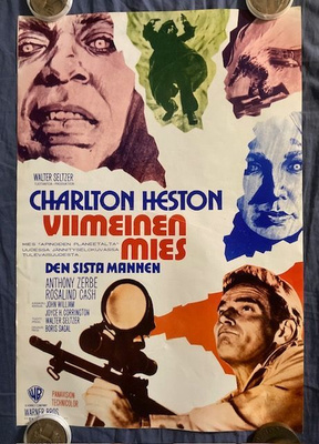 Viimeinen(The Omega Man). Charlton Heston. Elokuvajuliste.