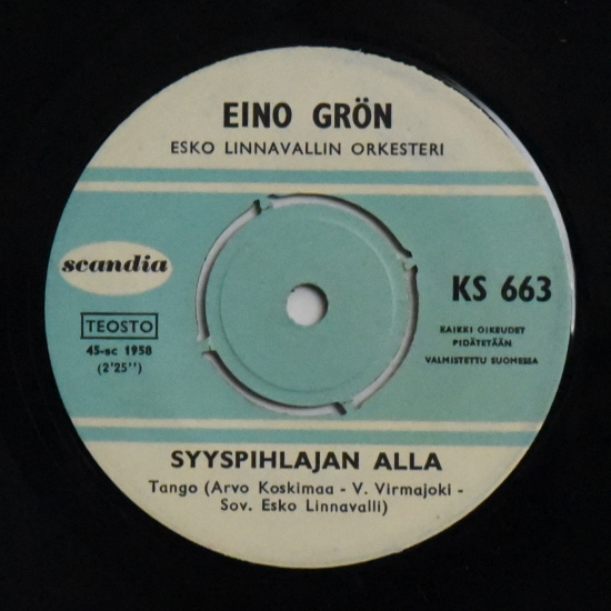 Single: Grön, Eino - Tuuleen kirjoitettu / Syyspihlajan alla