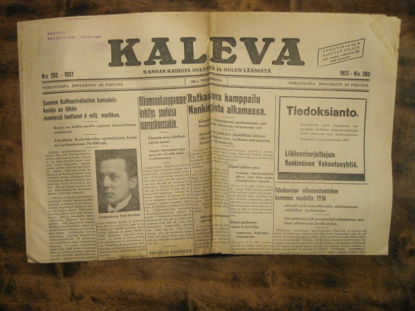 Sanomalehti: Kaleva 10.12.1937
