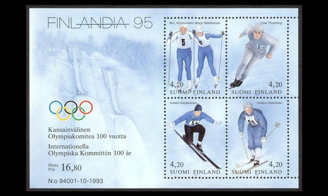 1231-4BL11 ** Finlandia 95 Olympiak. 100 v (1994)