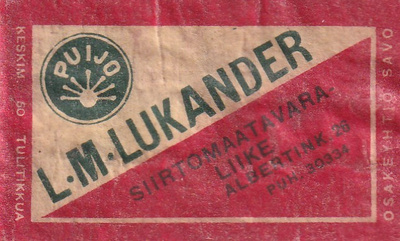 L - M- Lukander, Albertik. 26 . Osakeyhtiö Savo    b585
