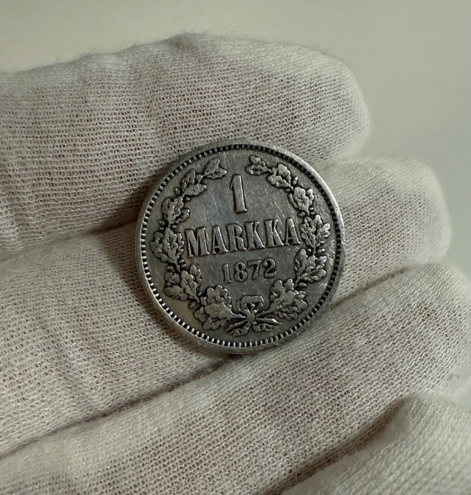 1 markka 1872 hopea