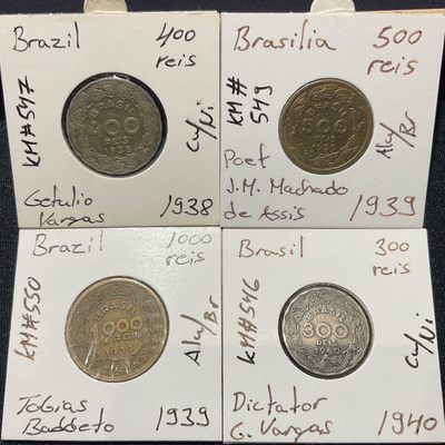 Brazilian Diktaattorit 1938 - 1940 - 4 kpl set.