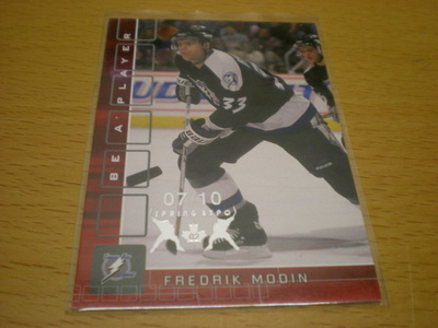 Fredrik Modin 2001-02 Be A Player Memorabilia # 65 Spring Ex
