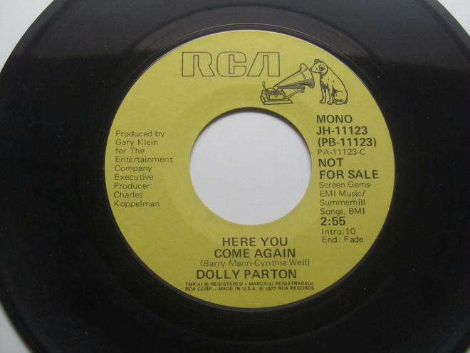 Dolly Parton: Here You Come Again  7" Promosingle  1977