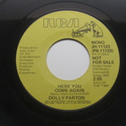 Dolly Parton: Here You Come Again  7" Promosingle  1977 - pikkukuva 1