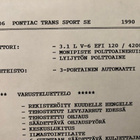 Varusteluettelo Pontiac Trans Sport SE 1990 - USA Car Center - pikkukuva 2