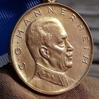 C.G. MANNERHEIM MITALI, PUHDETYÖ. Kullanvärinen. Halkaisija - pikkukuva 1