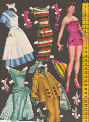 Paperinukke lady 1950-luku