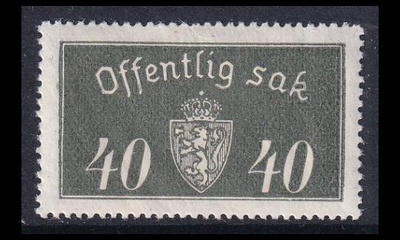 Norja 18_II ** Virkamerkki 40 öre (1933)