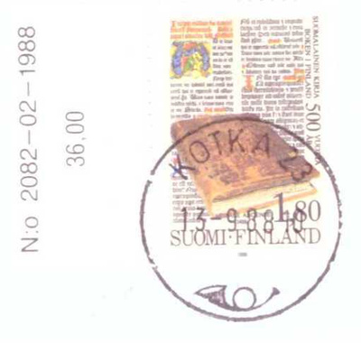 v. 1988 "Suomal. kirja 100v." LO Kotka 23 13.-9.88