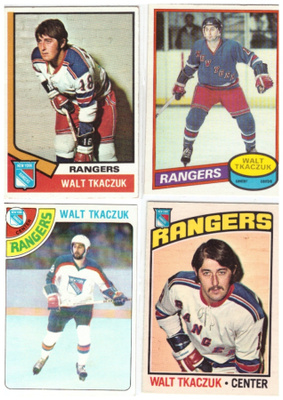 4 x WALT TKACZUK New York Rangers Vanhoista Sarjoista