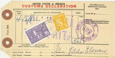 M30 1948  ulk.paketin tullausmaksu