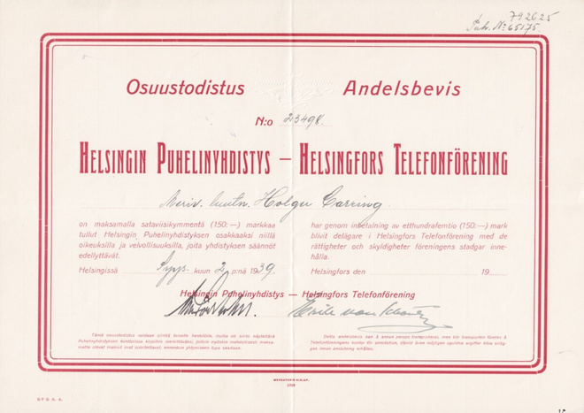 OKK 1939 Helsingin Puhelinyhdistys