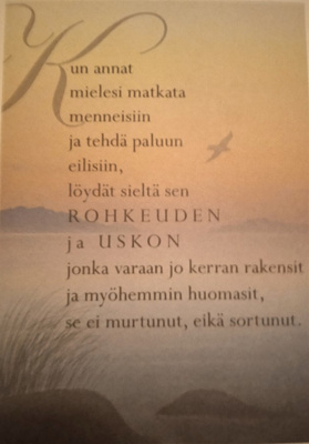 NO 8 -  KUN ANNAT MIELESI MATKATA MENNEISIN JA TEHDÄ PALUUN