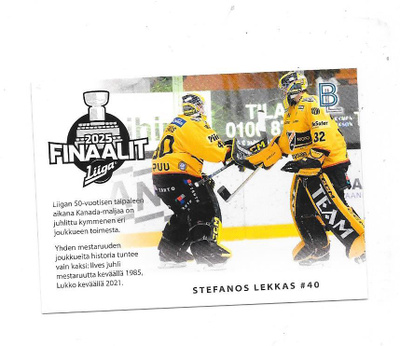 2024-25 BlueLine Matchcard Final #3/4 Stefanos Lekkas Kalpa