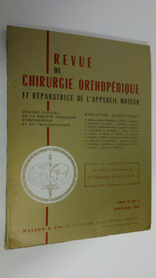 Revue de chirurgie orthopedique et reparatrice de l'appar...