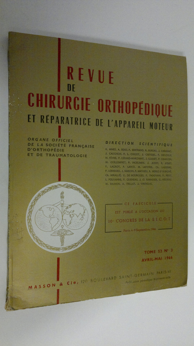 Revue de chirurgie orthopedique et reparatrice de l'appar...