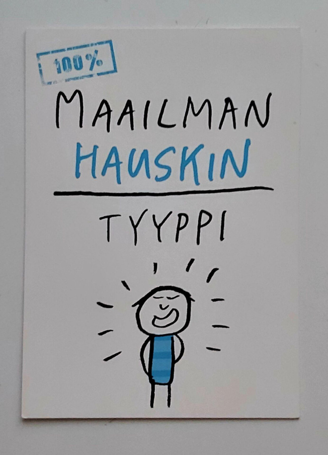 "100% Maailman hauskin tyyppi"-KULKEMATON POSTIKORTTI