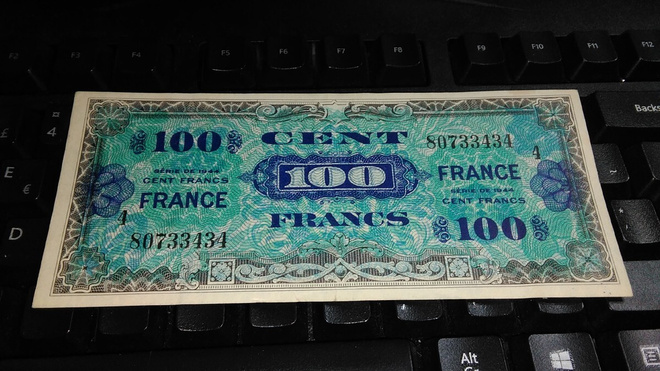 France Ranska 100 Francs 1944 Military XF