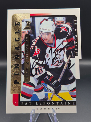 1996 Pinnacle Be A Player Link 2 History Pat LaFontaine Auto