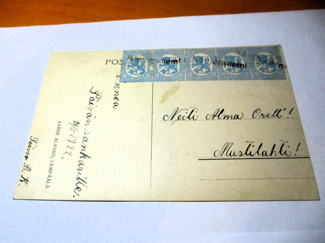 1922 Kärjenniemi  (Valkeakoski) rivil  kortilla