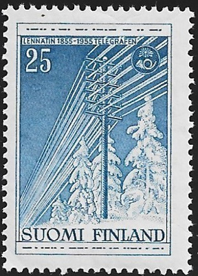 1955 Lennätin 100 vuotta 25 mk ** LaPe 452