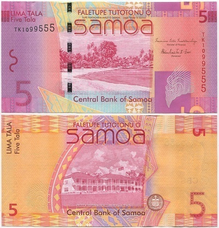 Samoa 5 Tala 2012 (P-38b) UNC