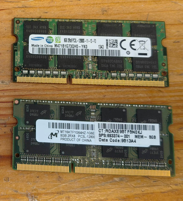 16GB DDR3 SODIMM (8GB 2kpl)