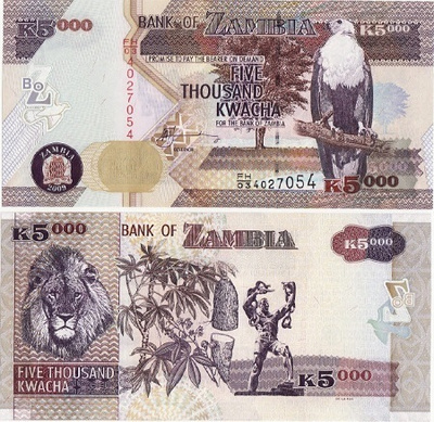 Zambia 5000 Kwacha v.2009 (P-45e) UNC