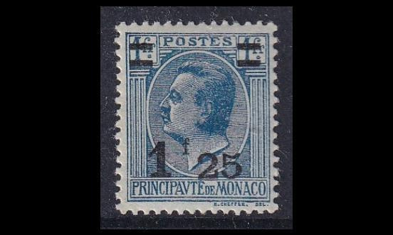 Monaco 107 ** Käyttömerkki 1.25/1 Fr (1926)